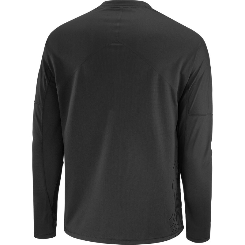 Bežecké tričko Salomon SENSE AERO LS TEE GFX M DEEP BLAC 1