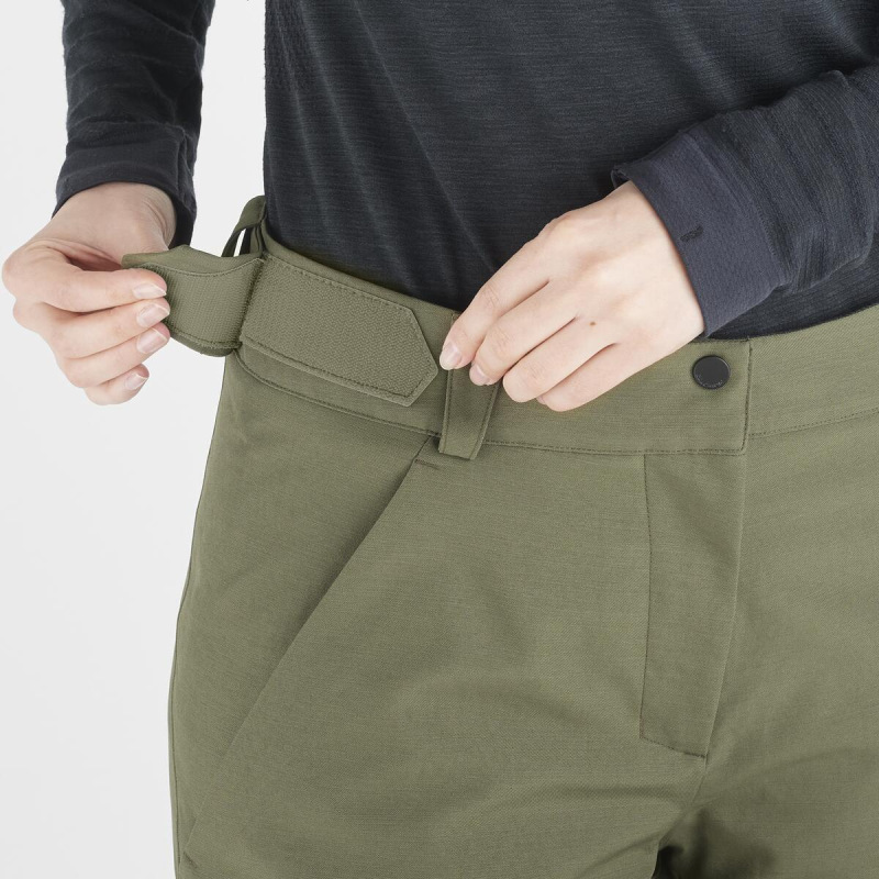 Oteplovačky BASHLEY PUFF PANT W OLIVE NIGHT/DEEP BLA 2