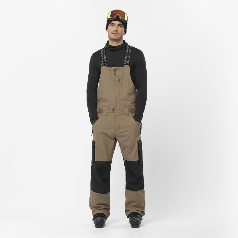 Pánske oteplovačky TRANSFER BIB PANT SHITAKE/DEEP BLACK 1