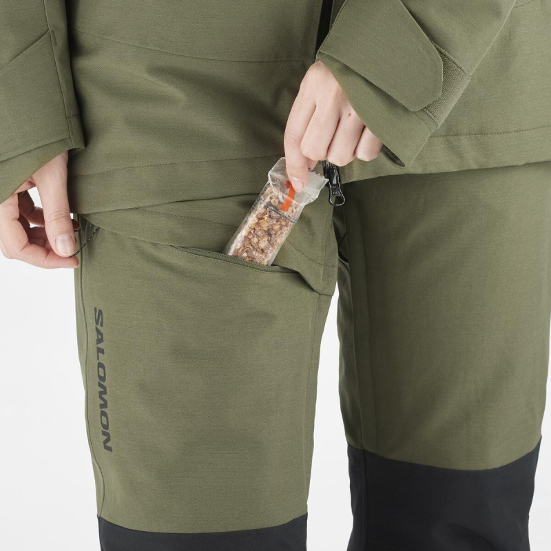 Oteplovačky BASHLEY PUFF PANT W OLIVE NIGHT/DEEP BLA 3