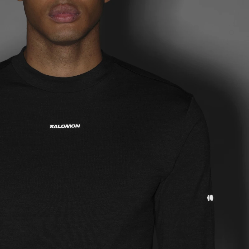Pánske tričko Salomon SENSE MERINO LS TEE Black 5