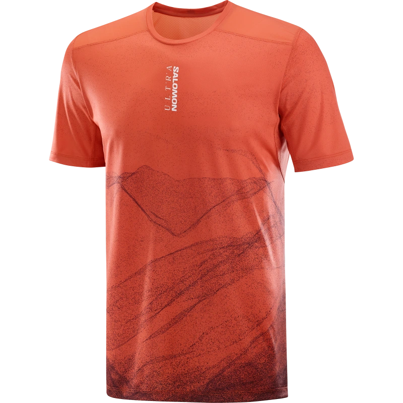 Bežecké tričko S/LAB ULTRA TEE AOP M BURNT SIENNA / DECADENT CHOCOLATE