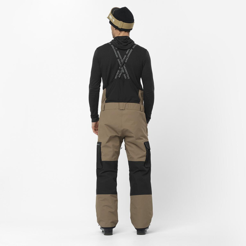 Pánske oteplovačky TRANSFER BIB PANT SHITAKE/DEEP BLACK 2