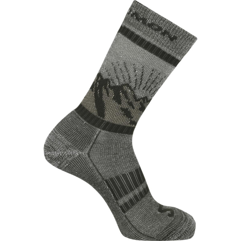 Turistické ponožky Salomon RETRO WOOL CREW ALOE/WHITE