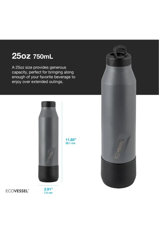 Nerezová termoska s pohárikom Eco Vessel Decanter 740ml Gray 6