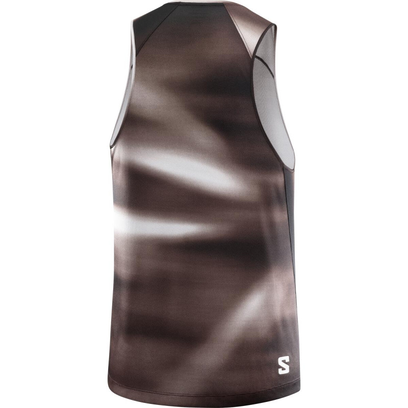 Bežecké tielko salomon SHKout CORE TANK GFX M Coffee Bea 1