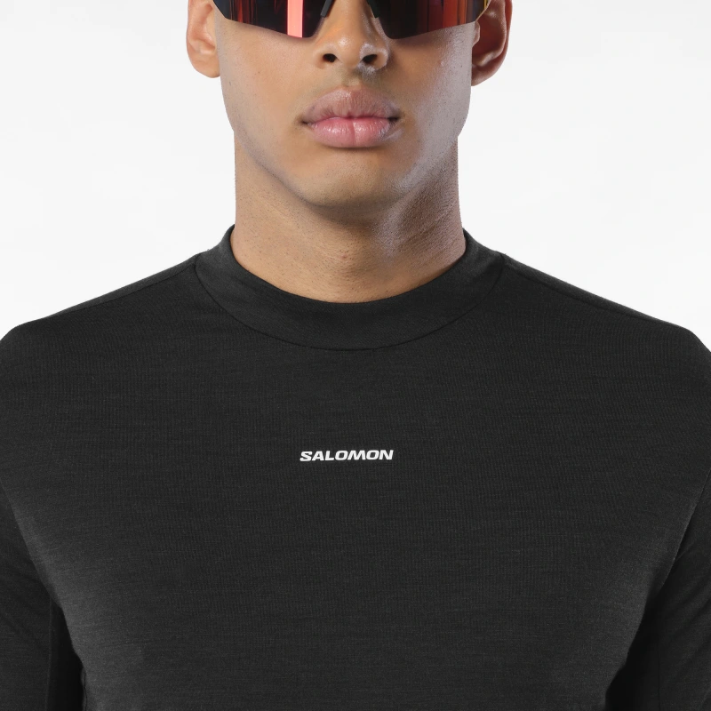 Pánske tričko Salomon SENSE MERINO LS TEE Black 3