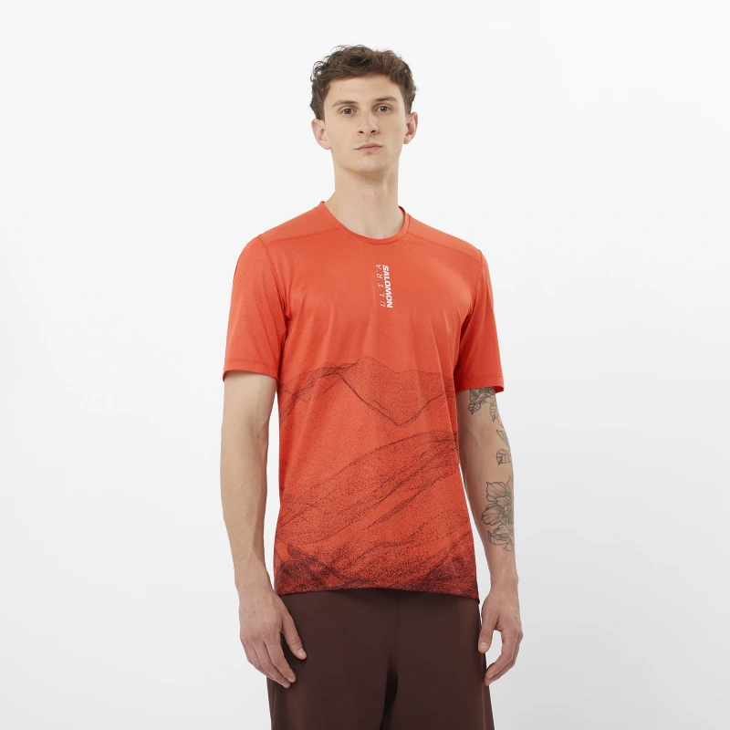 Bežecké tričko S/LAB ULTRA TEE AOP M BURNT SIENNA / DECADENT CHOCOLATE 1