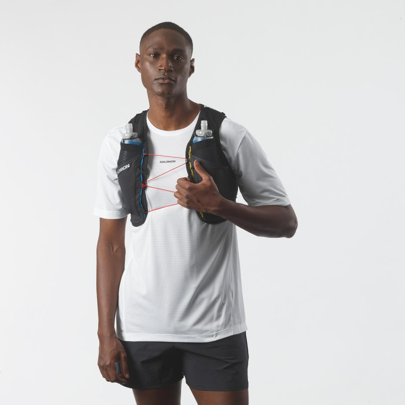 Bežecká vesta Salomon SSENSE PRO 6 RACE FLAG SET BLACK/WHITE 2