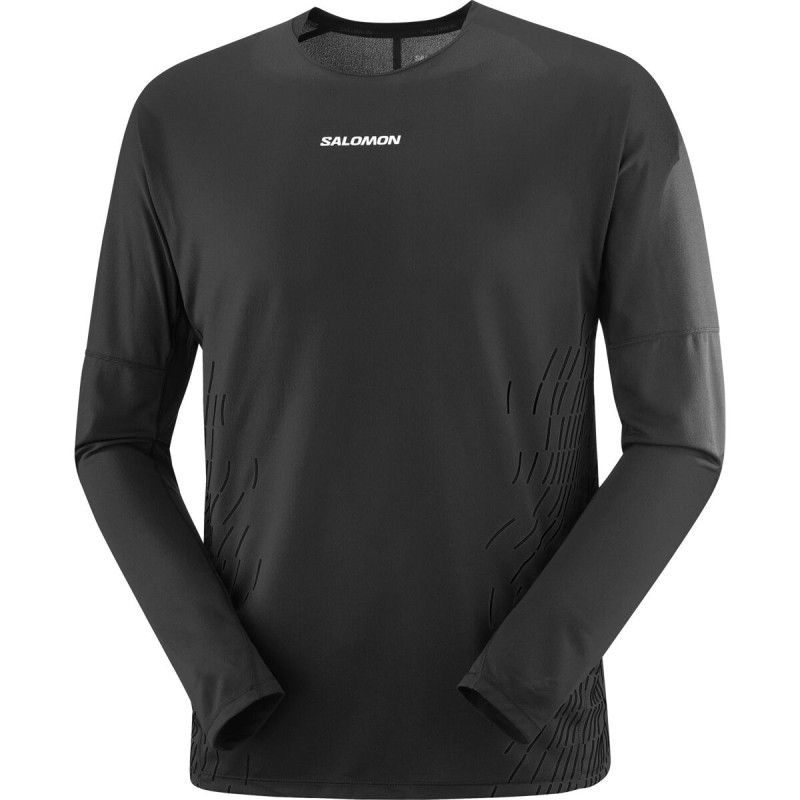 Bežecké tričko Salomon SENSE AERO LS TEE GFX M DEEP BLAC