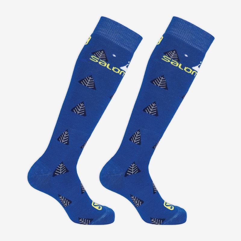 Detské ponožky Salomon TEAM JR / 2 PACK Nautical Blue / Sulphur