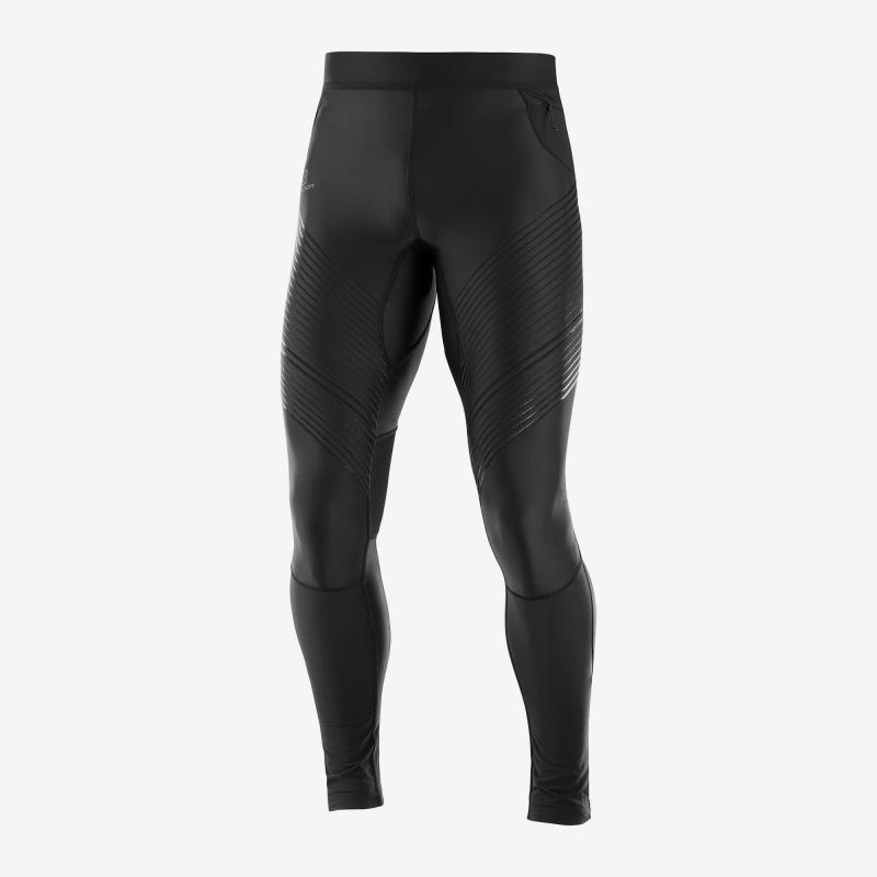 Bežecké nohavice Salomon FAST WING LONG TIGHT M Black/Bk
