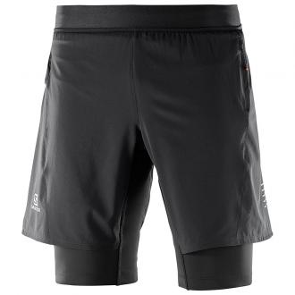 Bežecké nohavice Salomon FAST WING TWINSKIN SHORT Black