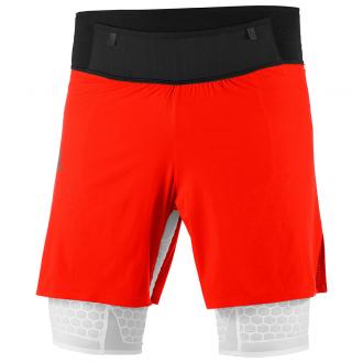 Bežecké nohavice Salomon EXO TWINSKIN SHORT M Fiery Red/White