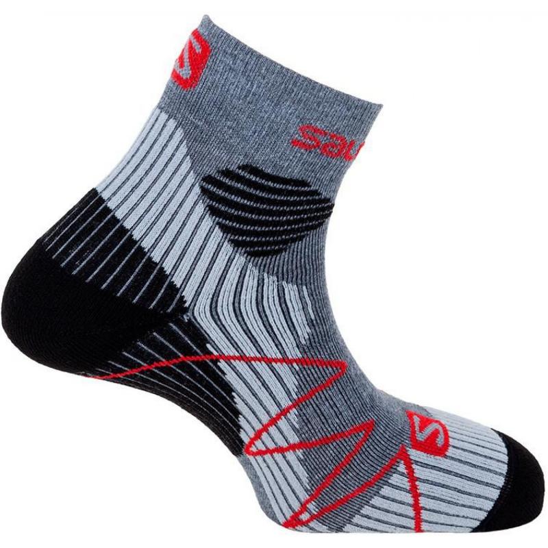 Ponožky SALOMON FAST WINGS Gray / Bk / Red