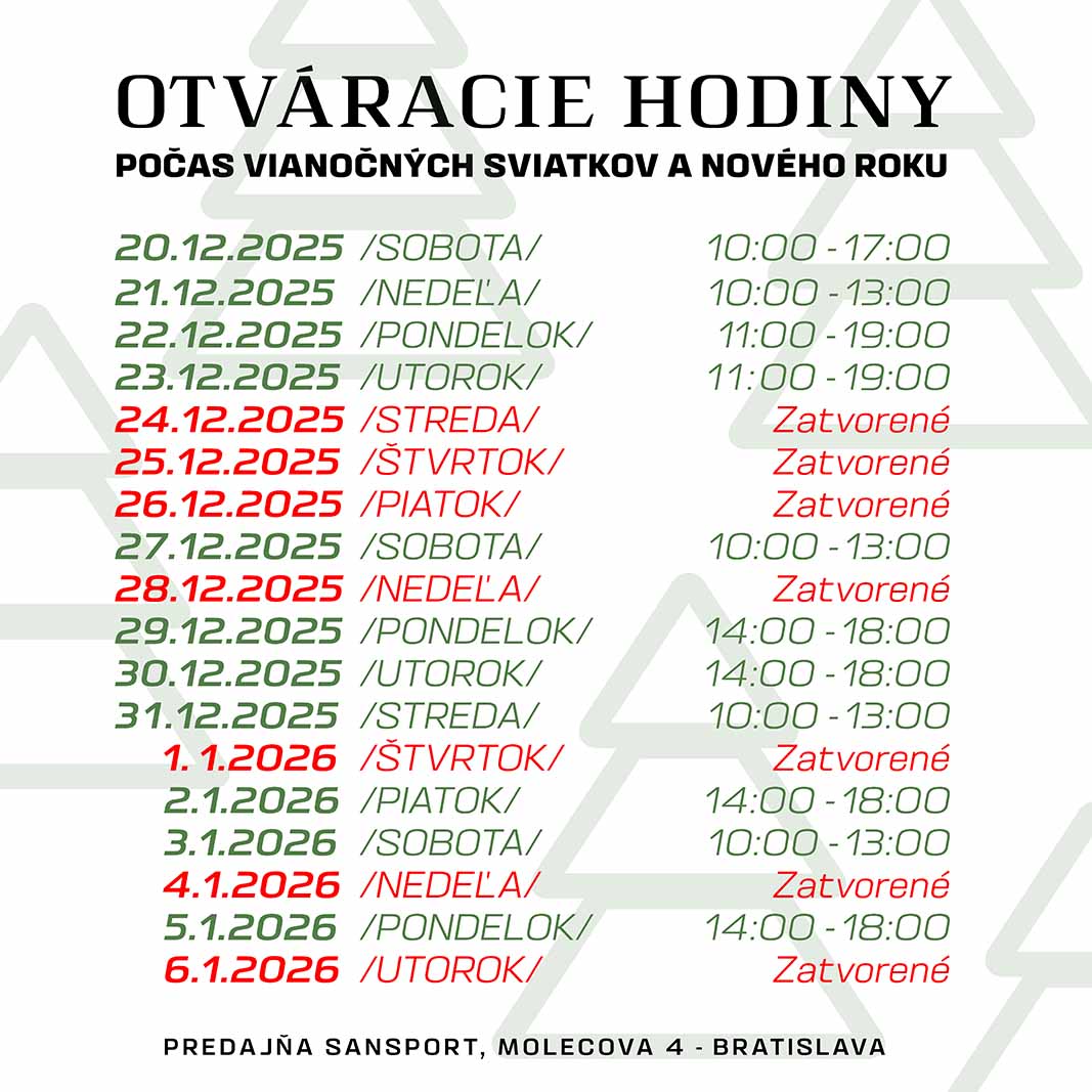 Otváracie hodiny predajne Sansport pred Vianocami 2025