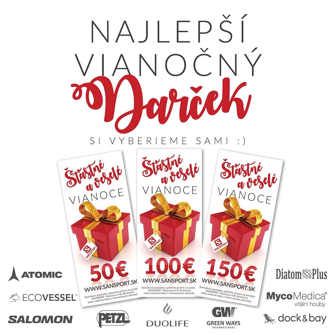 Vianočné poukážky Sansport - tlačené aj do mailu