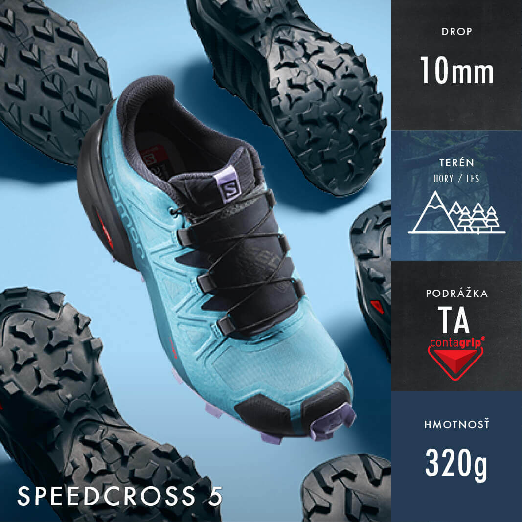 Obuv Salomon Speedcross - 10mm drop - Najlepšia obuv do mäkkého, blatistého, lesného terénu.