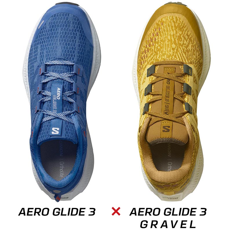 Porovnanie zvršku Salomon Aero Glide 3 a Aero Glide 3Gravel - Novinka 2025 v bežeckej obuvi.