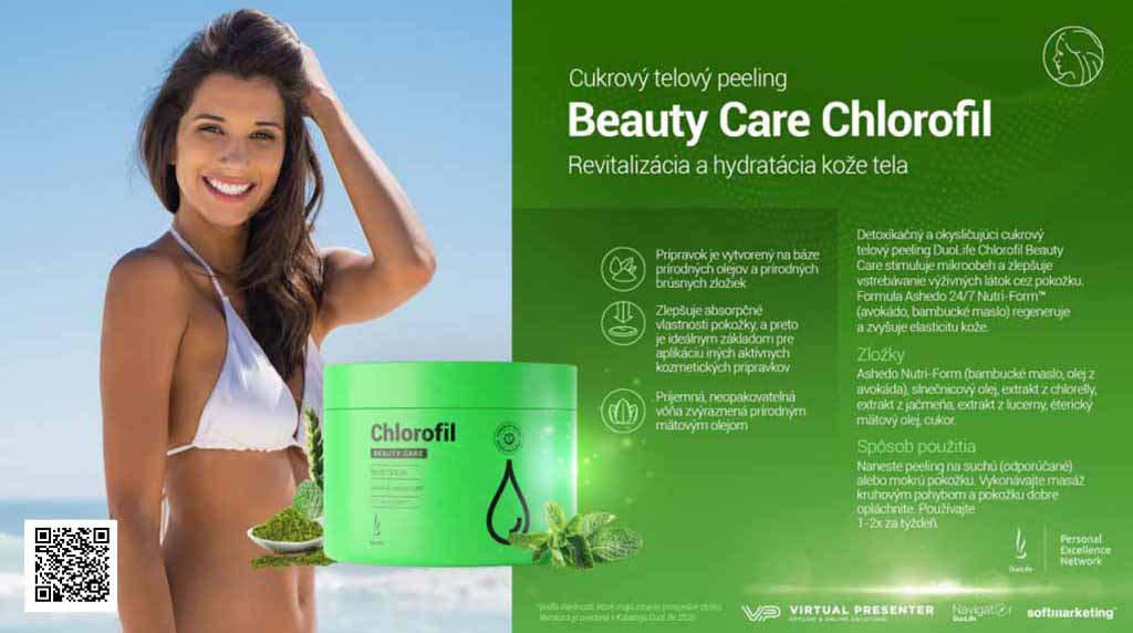 chlorofilovy telovy piling body scrub beauty care duolife complex advanced formula 200ml posilnenie obnova vyziva starostlivost