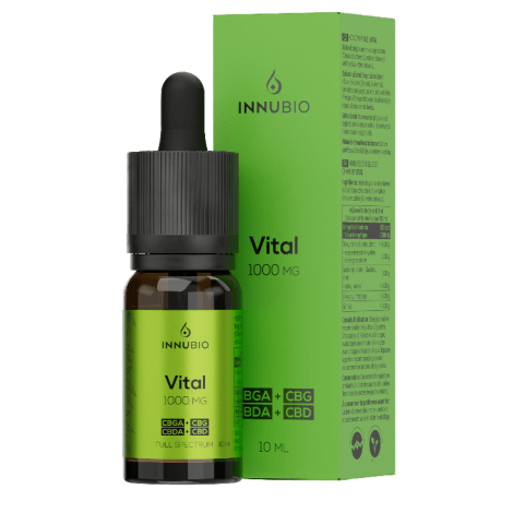 Konopný olej Innubio Vital 1000 mg (10%) CBGA/CBG+CBDA/CBD od Duolife - Sansport predajňa Bratislava