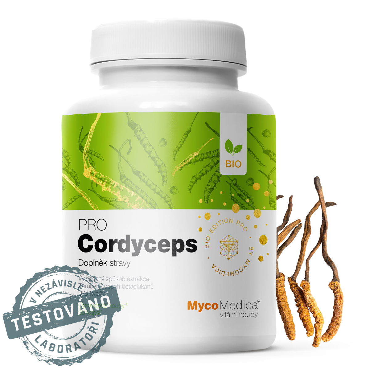 Čordyceps v tabletách PRO BIO kvalita extrakt Mycomedica - Sansport Bratislava