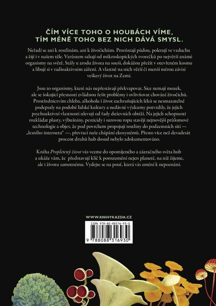 kniha Propletený život - Merlin Sheldrake - Svet húb, kniha o hubách TČM darček vianoce narodeniny