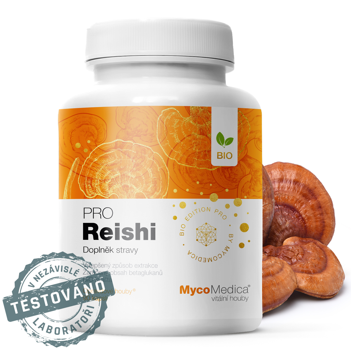 Huba Reishi v tabletách PRO BIO extrakt kvalita Mycomedica - Sansport Bratislava