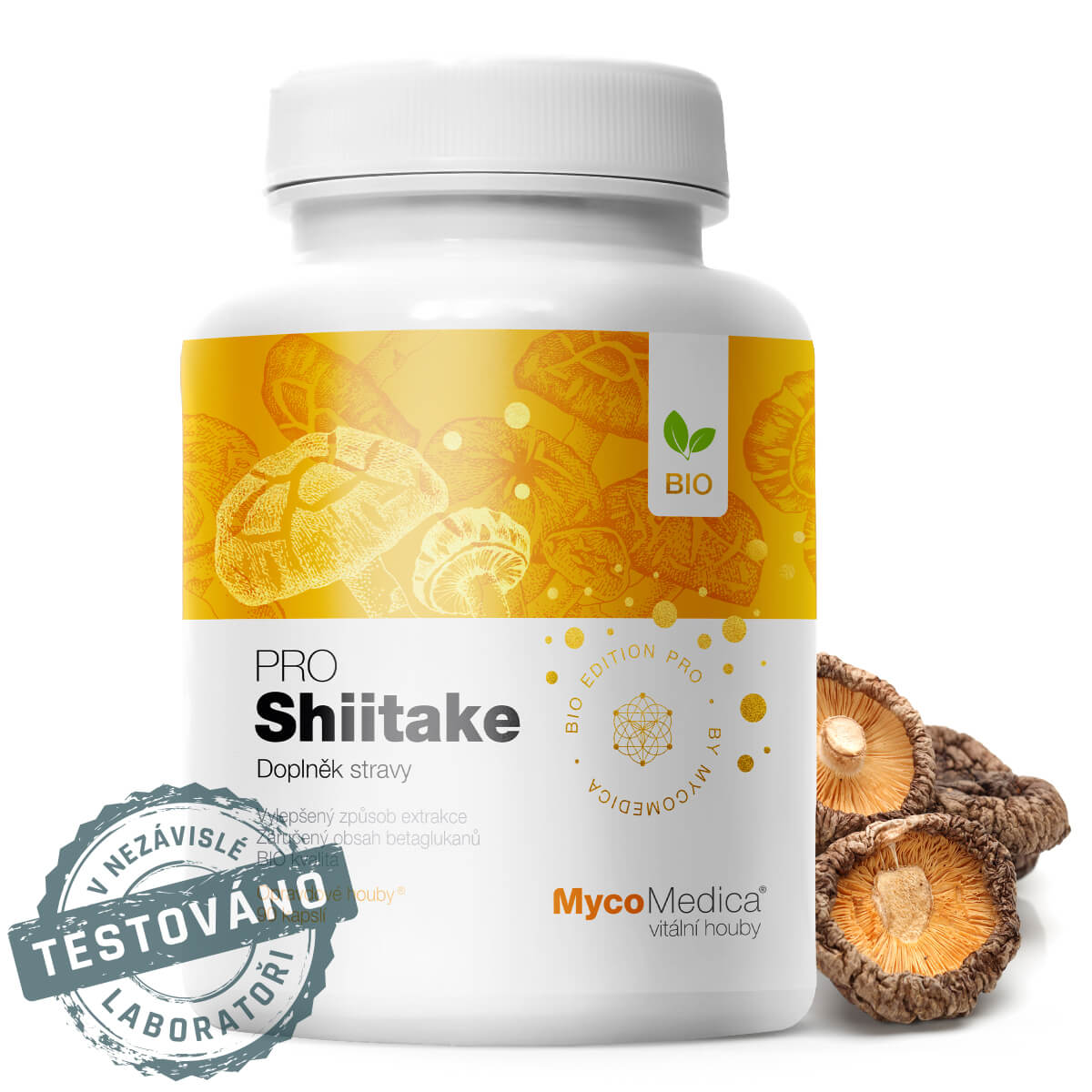 Huba Shiitake v tabletách PRO BIO extrakt kvalita Mycomedica - Sansport Bratislava