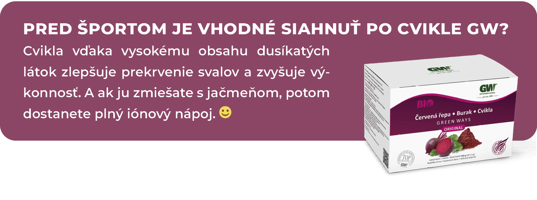 Cviklový nápoj je ideálnym pre športovým výkonom - Green Ways Sansport Bratislava